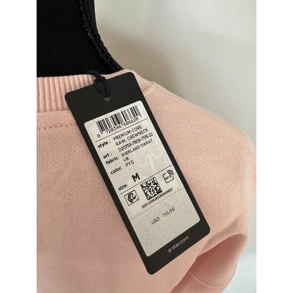 G-Star RAW NWT Women’s Pink Premium Core Sweatshirt M | Chest 22" Length 24" - Picture 7 of 8